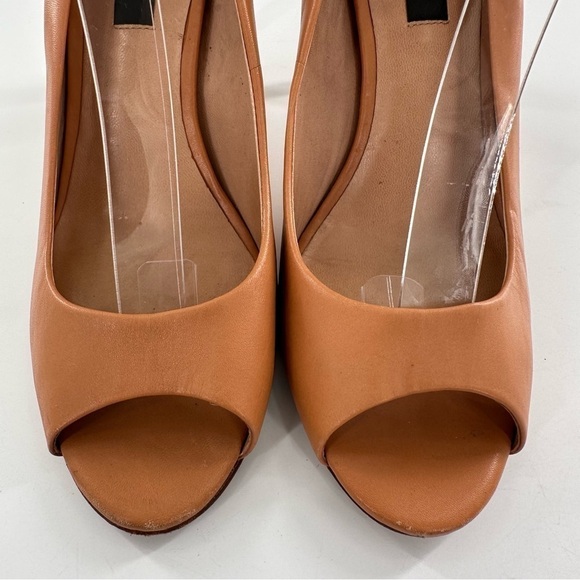 Ann Taylor womens heels size 7 tan leather open toe - Picture 3 of 12